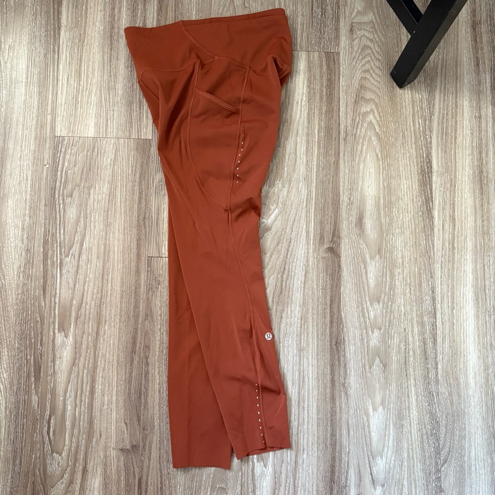 SOLD ***Lululemon Fast and free high rise tight leggings. Color Dark terracotta - Picture 6 of 11